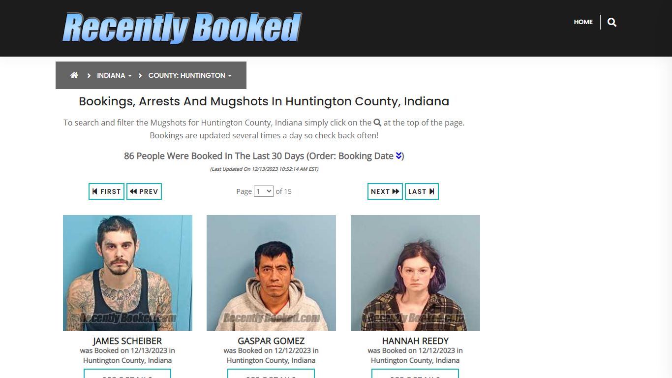 Bookings, Arrests and Mugshots in Huntington County, Indiana