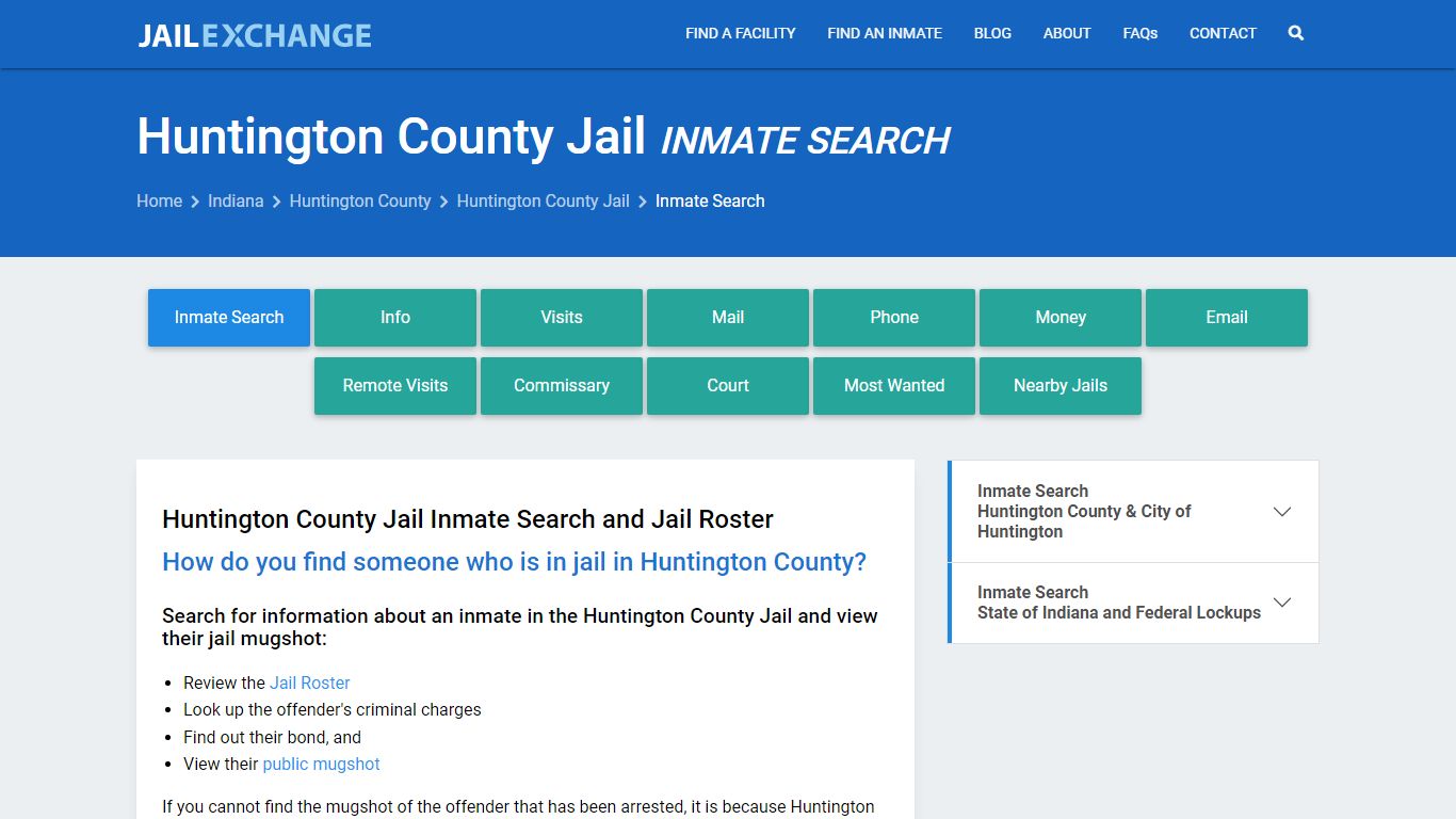 Inmate Search: Roster & Mugshots - Huntington County Jail, IN